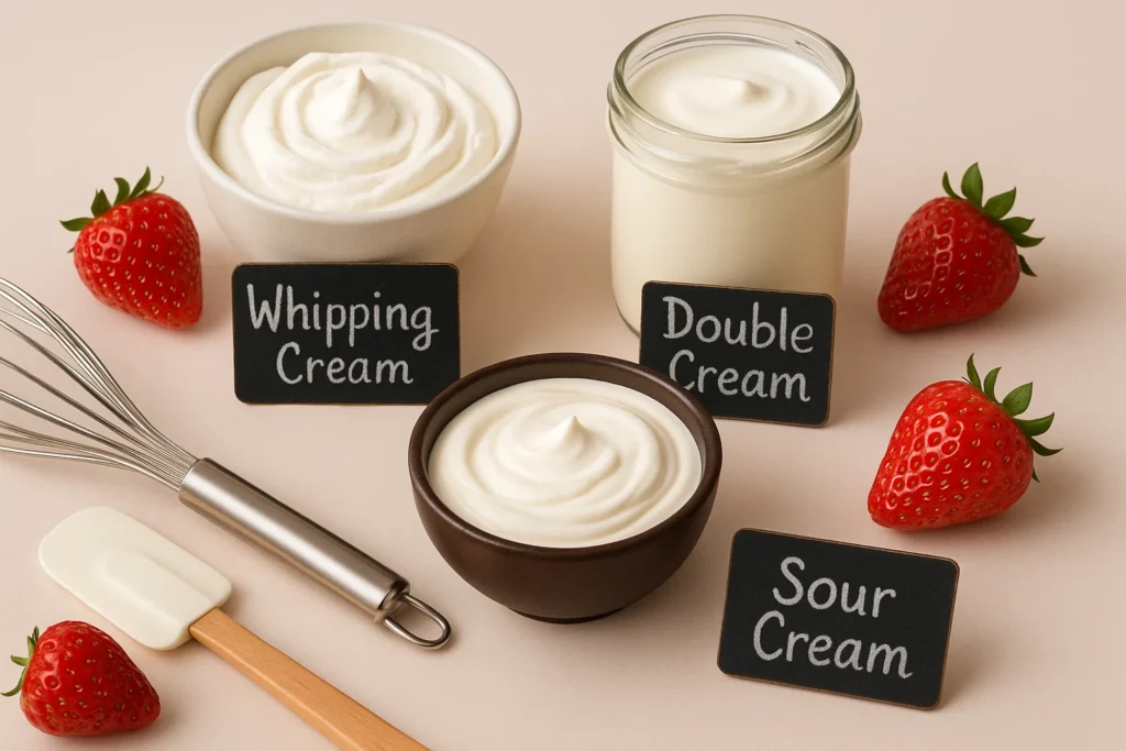 image of whipping cream, sour cream & double cream