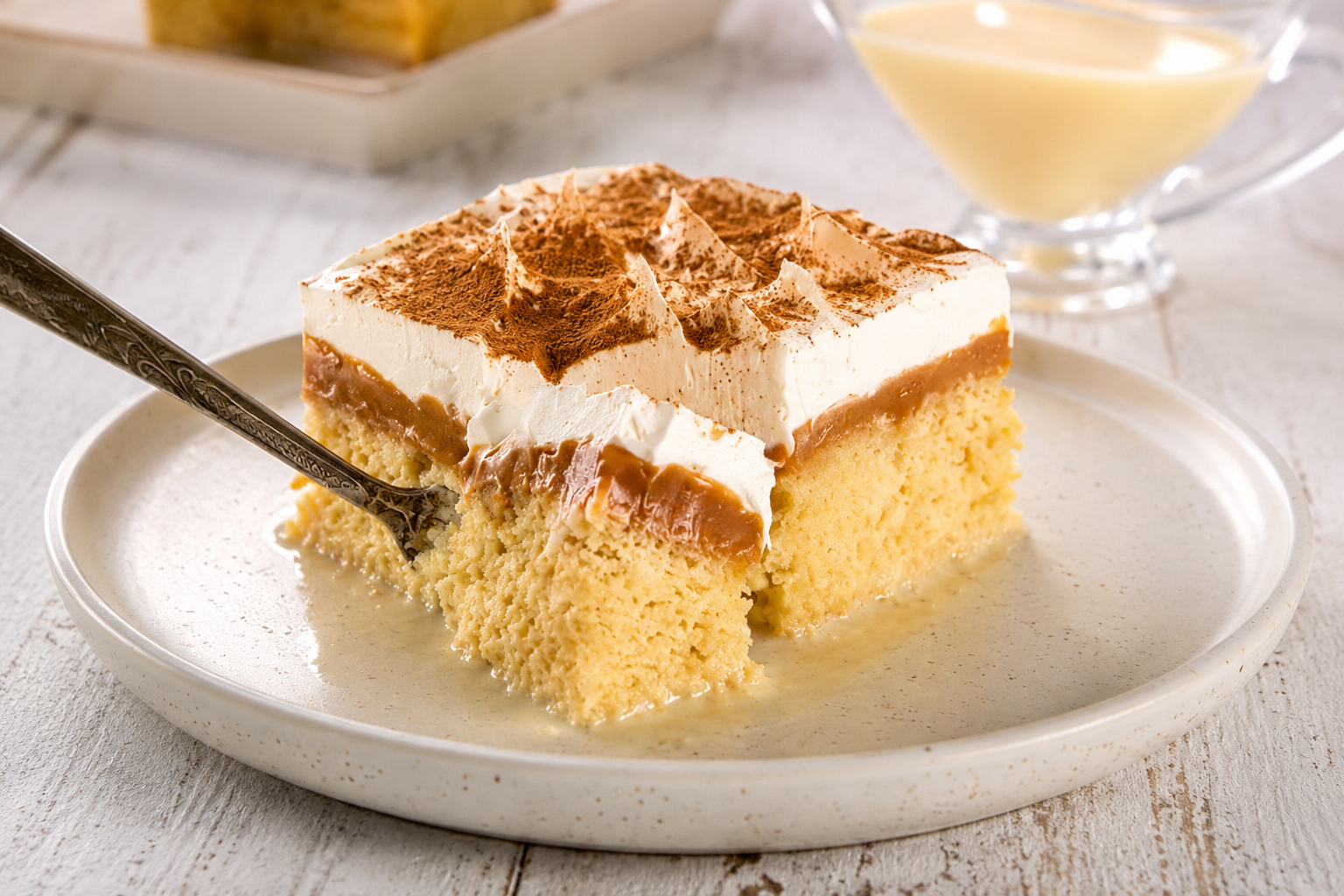 Classic Tres Leches Cake slice