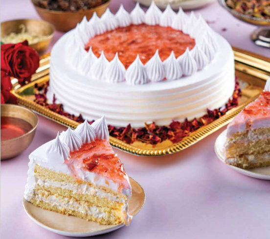 vanilla gulkand cake