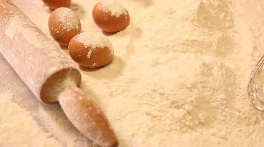 flour on a baking surface
