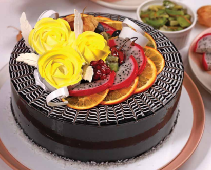 mix fruit chocolate cake